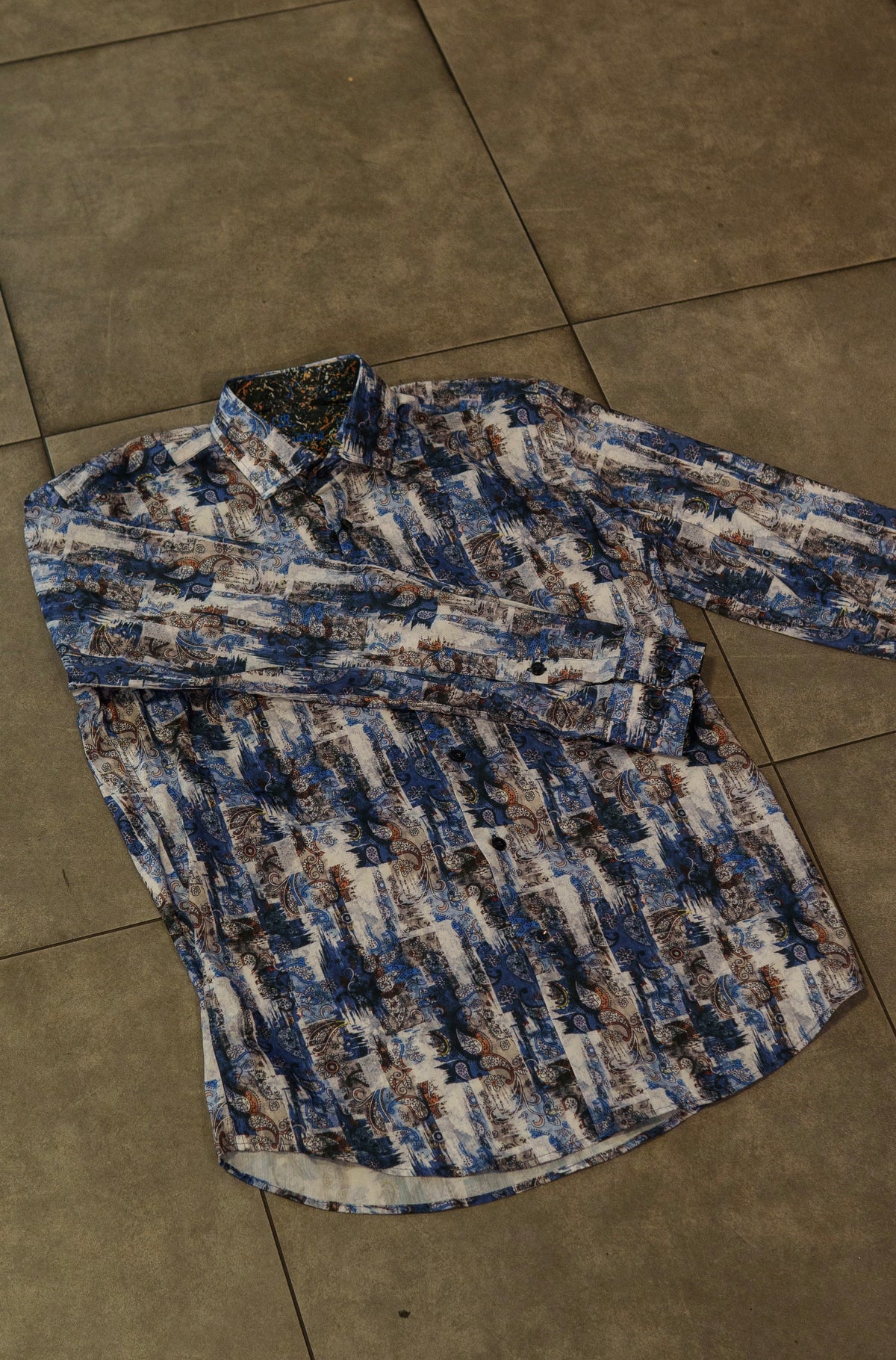 Men’s Rangers Long Sleeve Button Up “Blue Graphite”