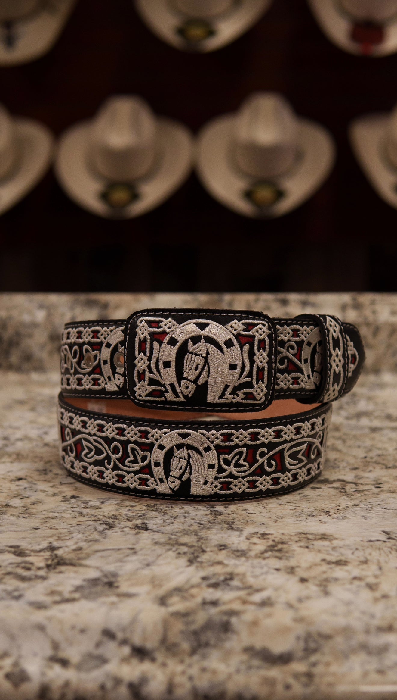 Men’s 2” Belt - Red Horse Head