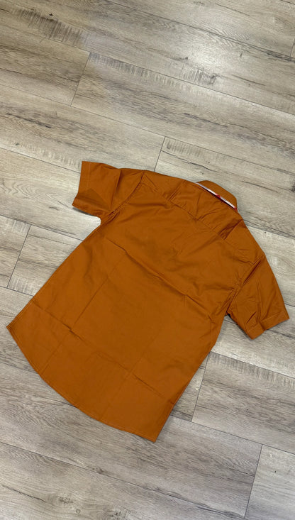 Men’s Moderno Short Sleeve Button Up “Burnt”