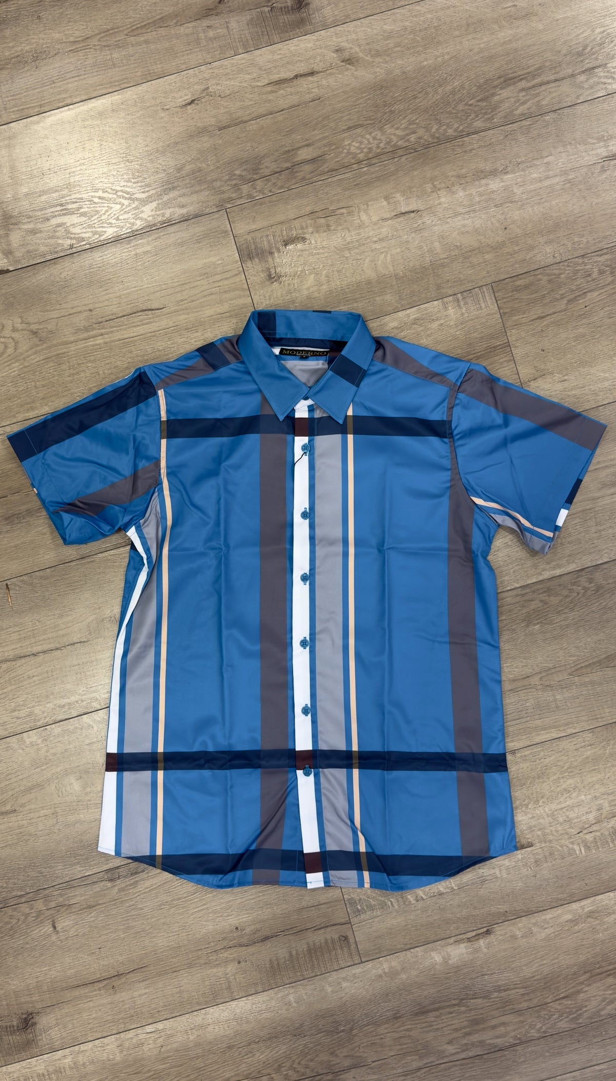 Men’s Moderno Short Sleeve Button Up “Blue Lagoon”
