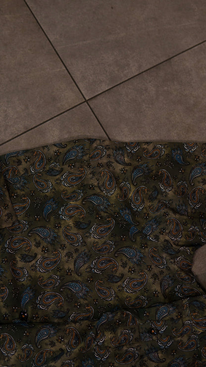 Men’s Printed Long Sleeve Button Up - Paisley’s Swamp