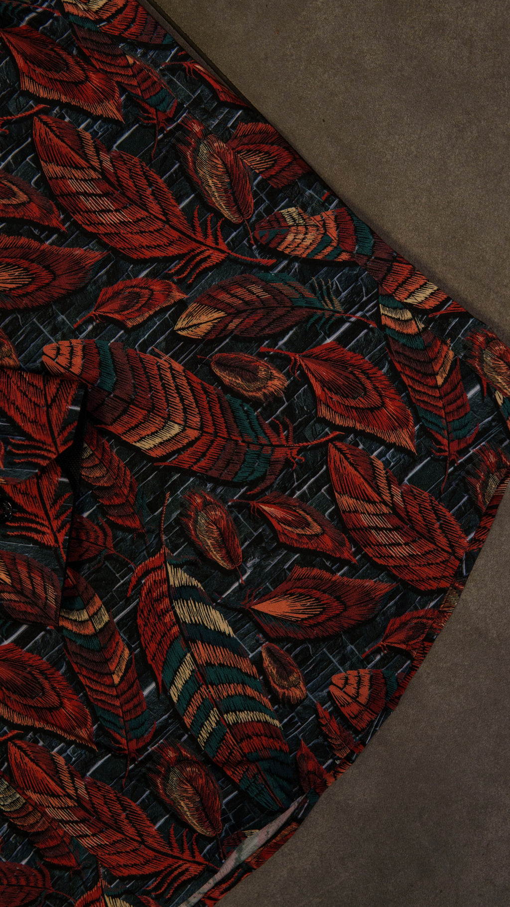 Men’s Printed Long Sleeve Button Up - Tanu-Leaves