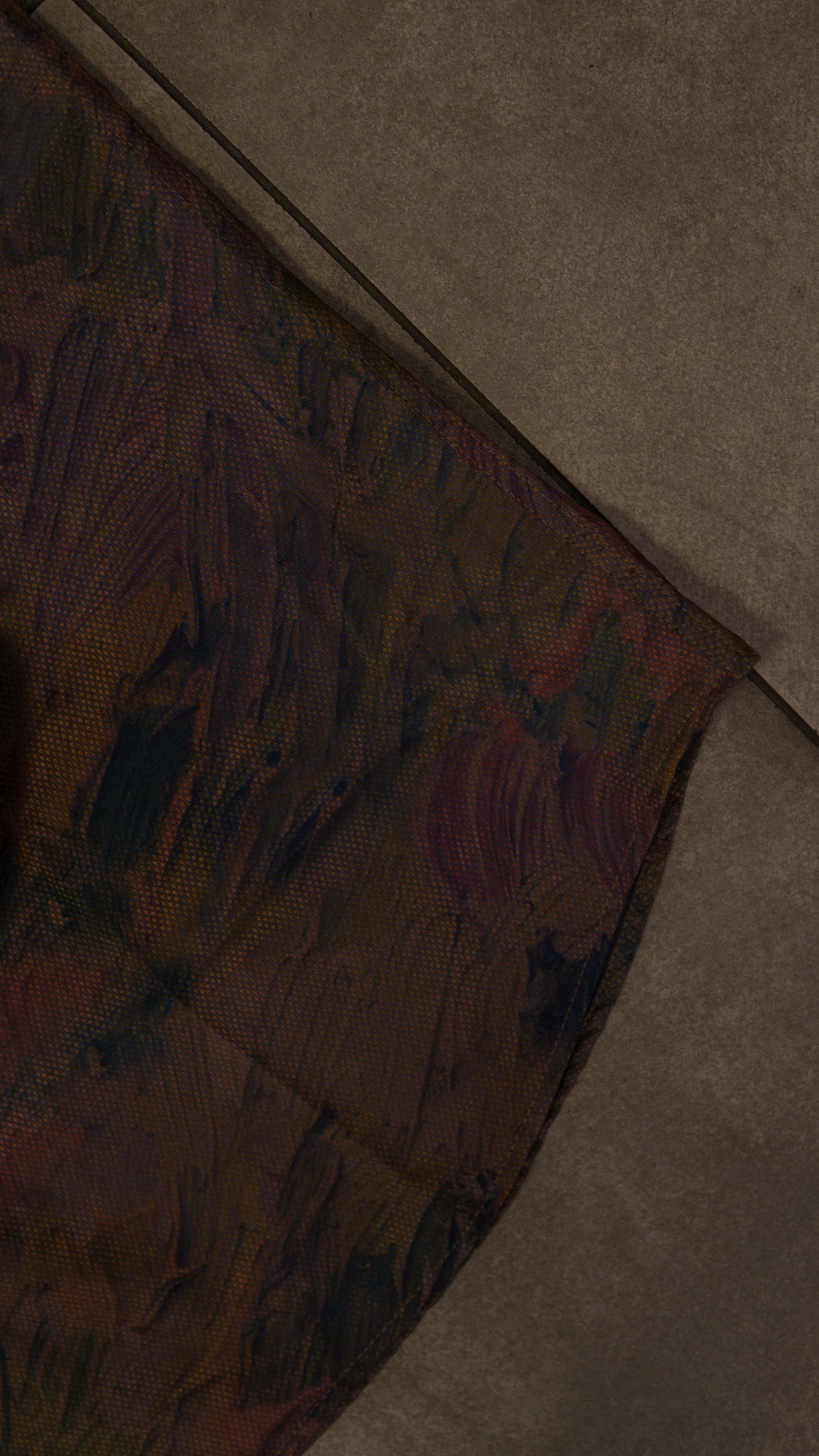 Men’s Printed Long Sleeve Button Up - Brown Oil