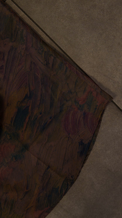 Men’s Printed Long Sleeve Button Up - Brown Oil