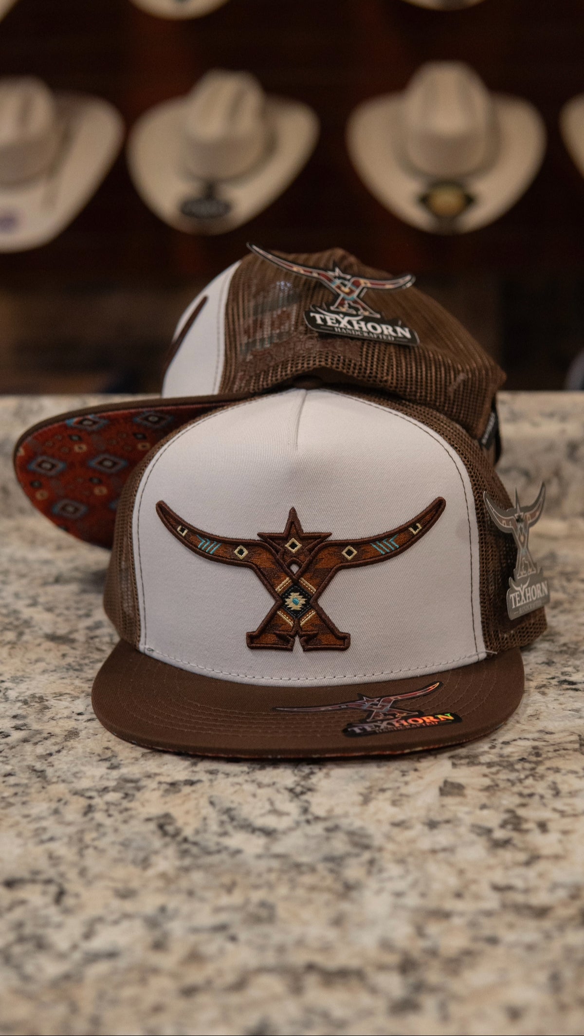 Tex Horn Snapback Cap Horn Print