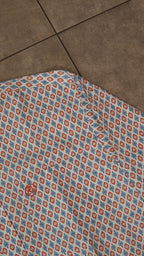 Men’s Printed Long Sleeve Button Up - Printed Ornament