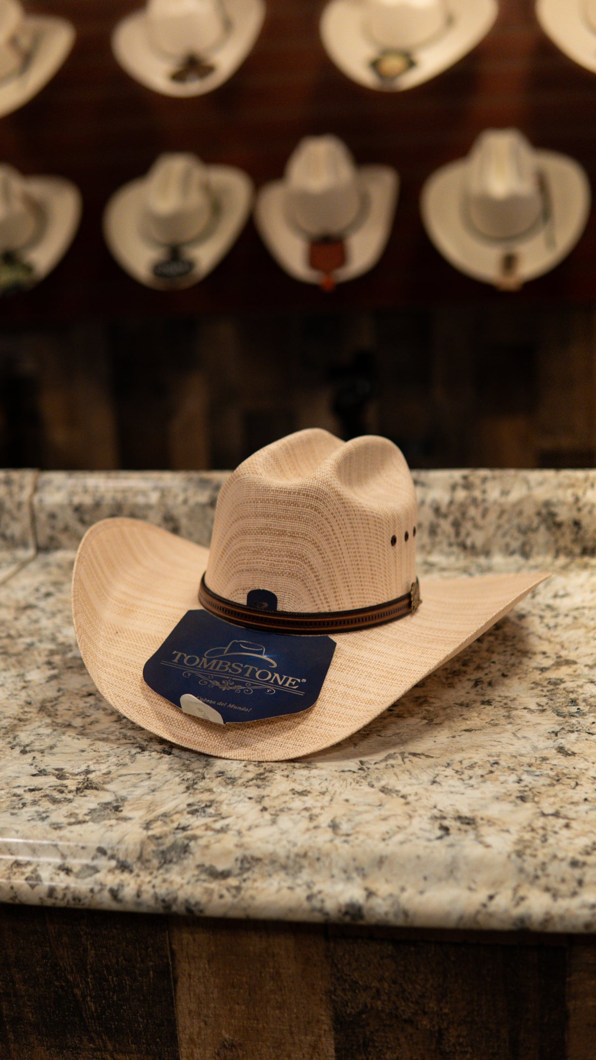 Tombstone Sombrero Straw Striped “Roper” Hat