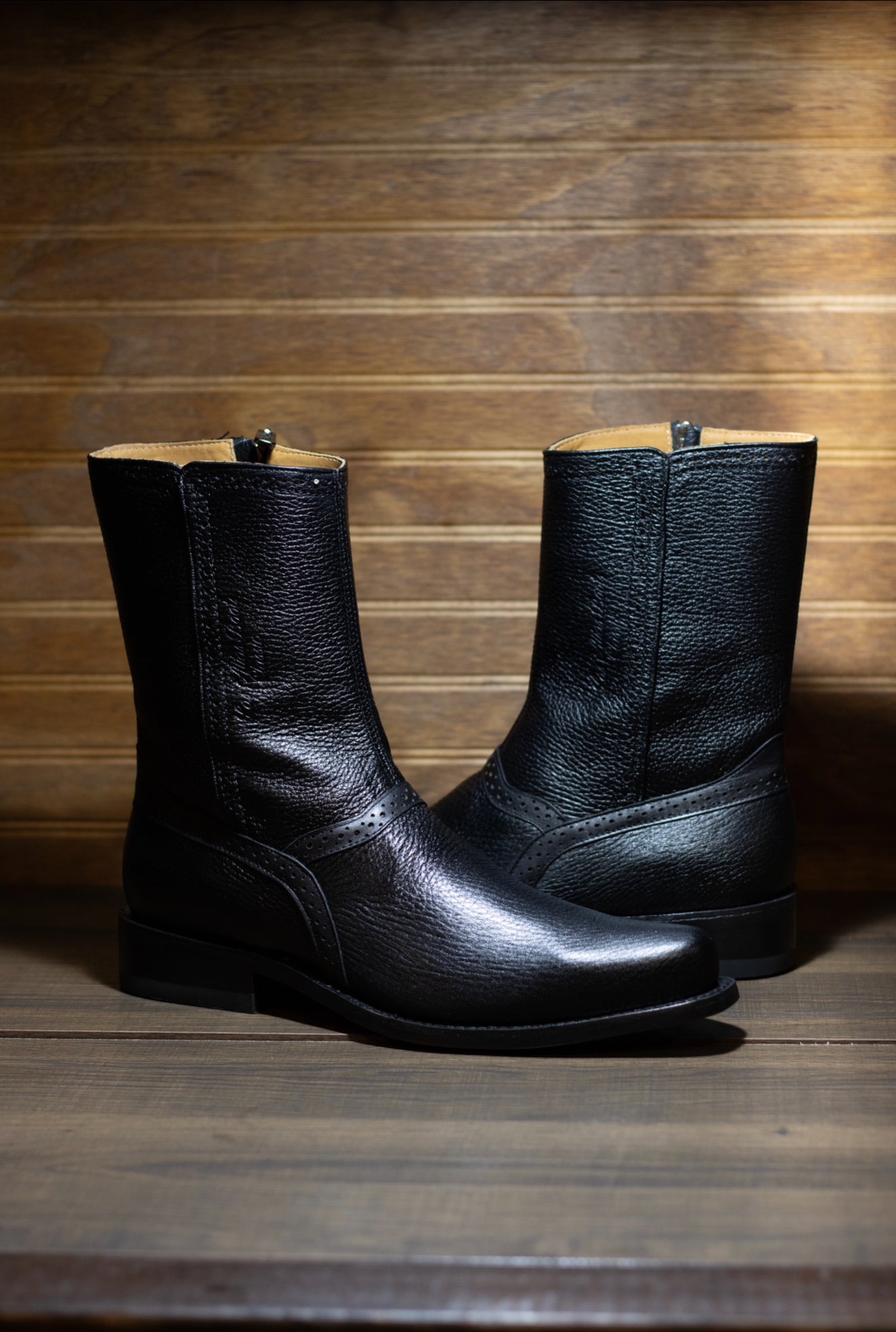 Deer Francia Zipper Botin “Midnight Black”