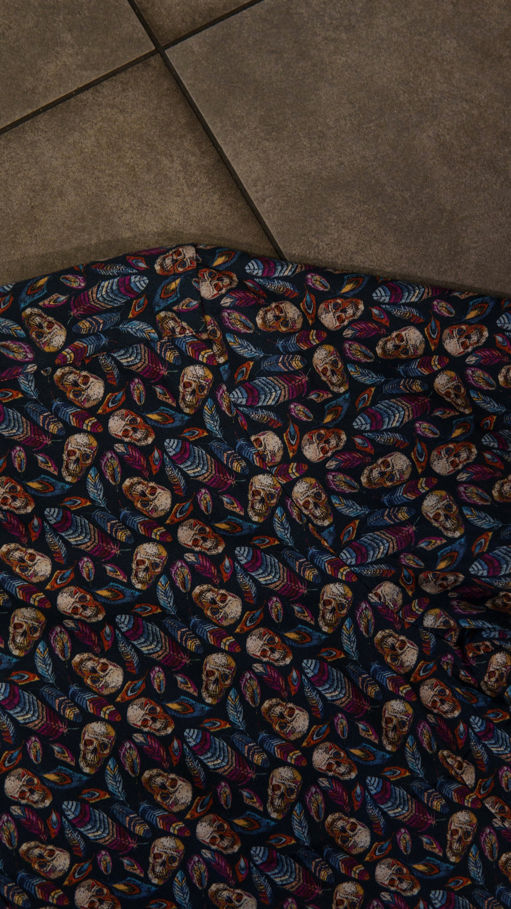 Men’s Printed Long Sleeve Button Up - Cotton Skull Candy