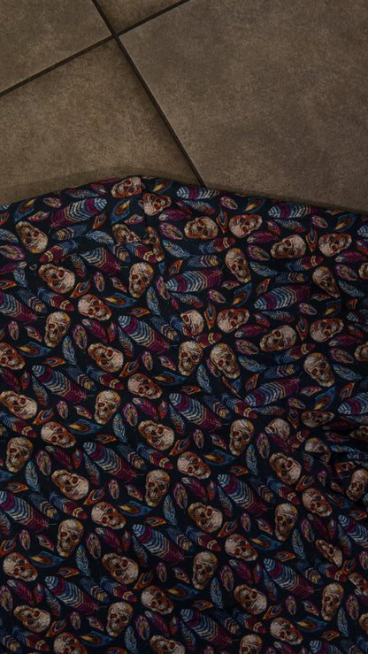 Men’s Printed Long Sleeve Button Up - Cotton Skull Candy