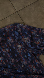 Men’s Printed Long Sleeve Button Up - Hexagonal Purp