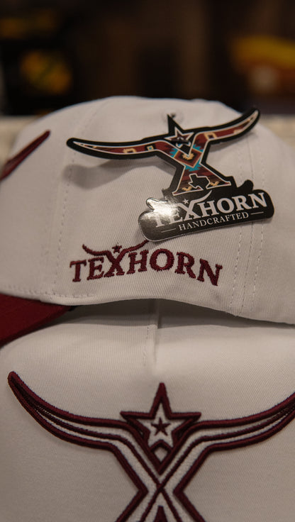 Tex Horn Snapback Cap Red Brim Horn
