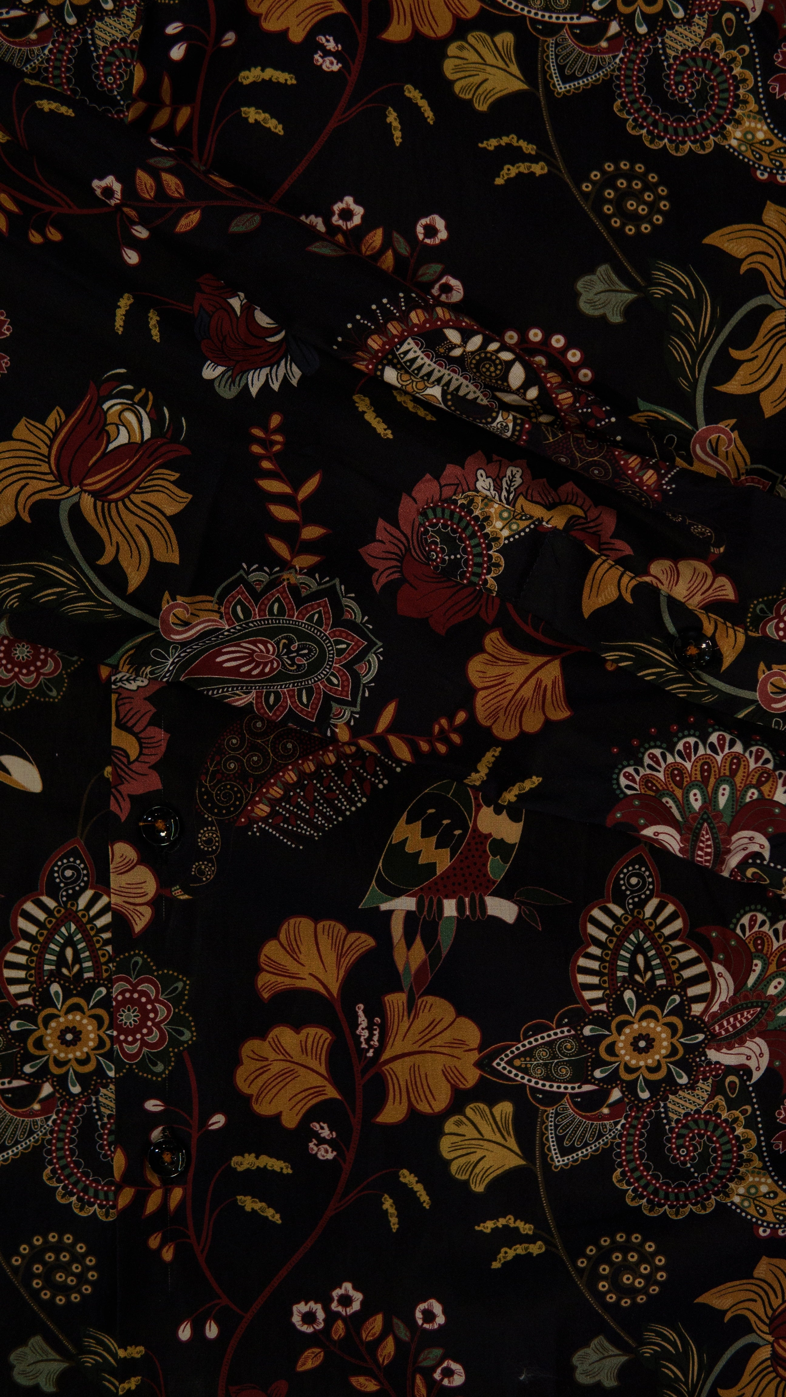 Men’s Printed Long Sleeve Button Up - Birds Maravilla