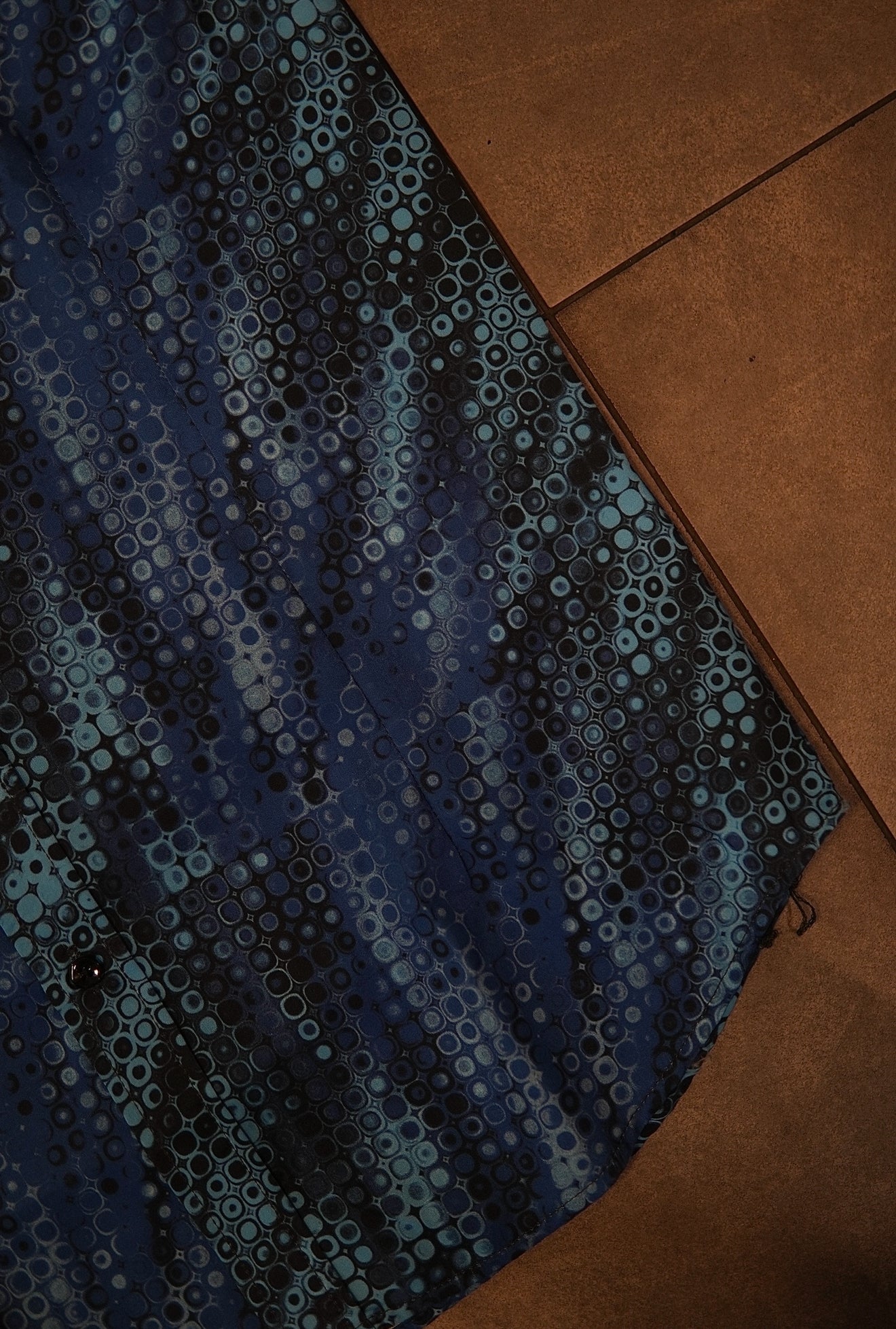 Men’s Printed Short Sleeve Button Up - Blue Lagoon