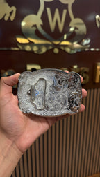 Kneeling Horse Rose Gold Soft Edge Western Belt Buckle