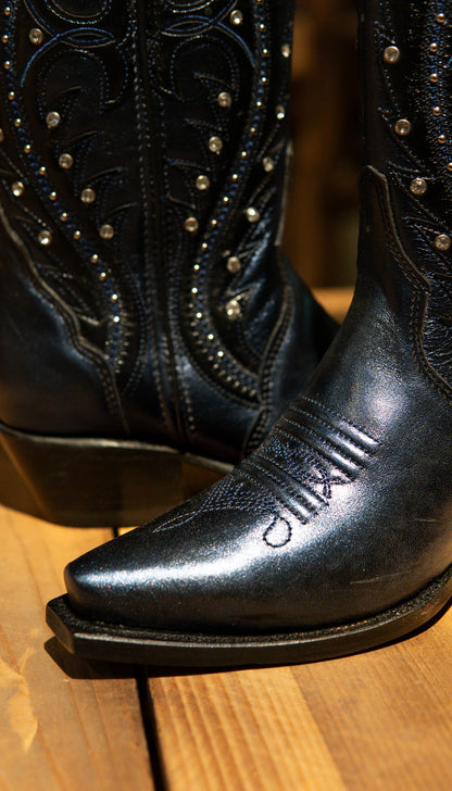 Athiri Ladies Britania Navy Snip Toe Boots