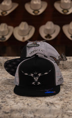 Tex Horn Snapback Cap Black Serape