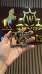 Rooster Saddle Western Belt Buckle