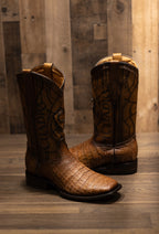 Cuadra - Caiman Belly Toaster Almendra Square Toe