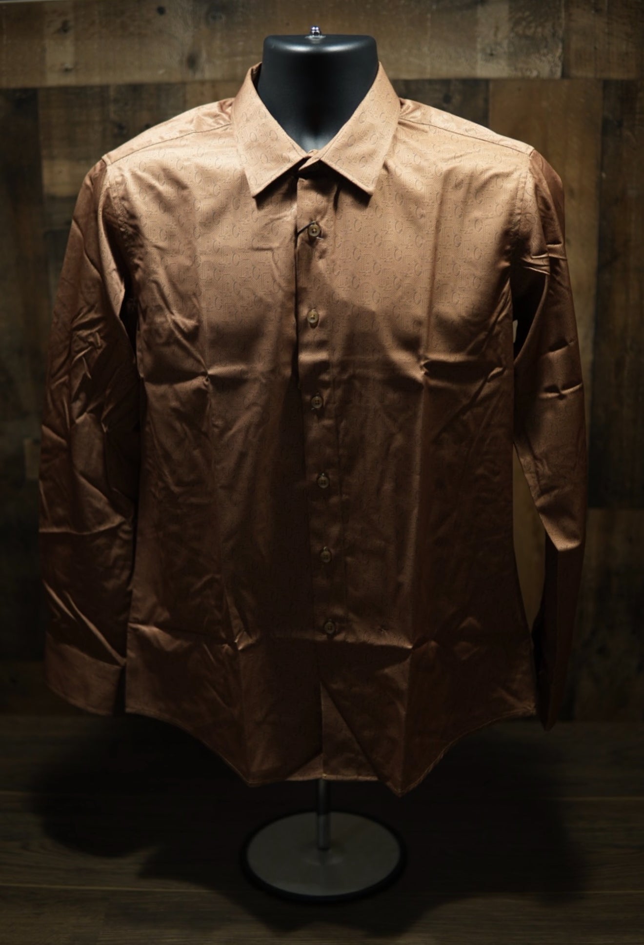Men’s Long Sleeve Button Up - Brown