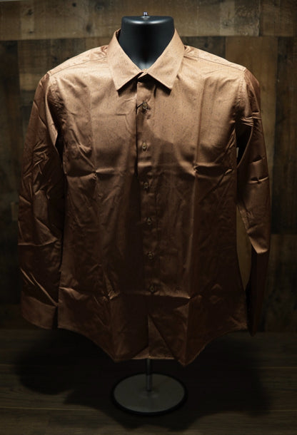 Men’s Long Sleeve Button Up - Brown