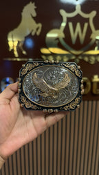 Eagle Freedom Silver Western Belt Buckle