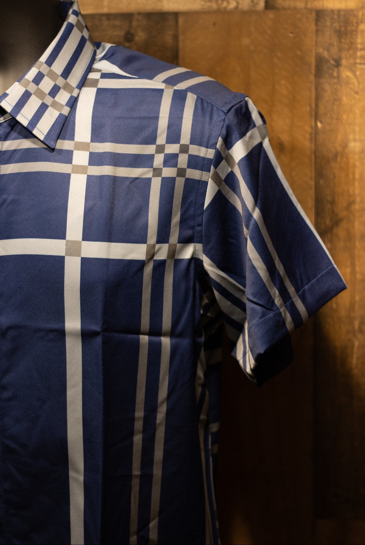 Men’s Moderno Short Sleeve Button Up “Navy Stripe”