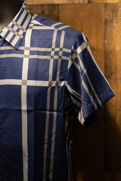 Men’s Moderno Short Sleeve Button Up “Navy Stripe”