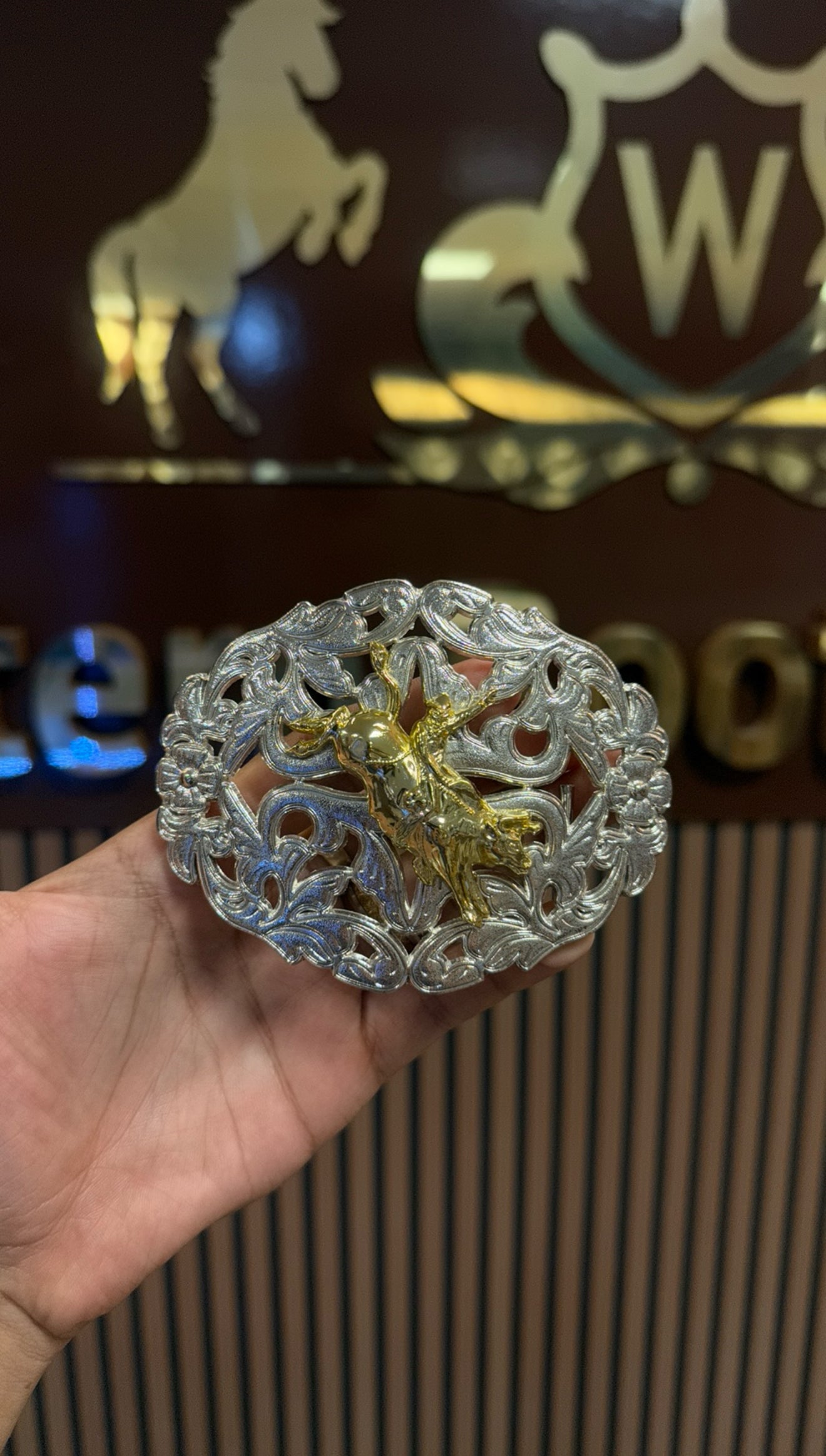 Bull Rider Competition Silver Buckle