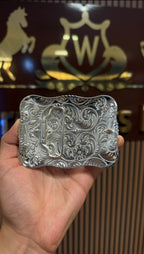 Virgin Mary Metallic Patriot Western Belt Buckle