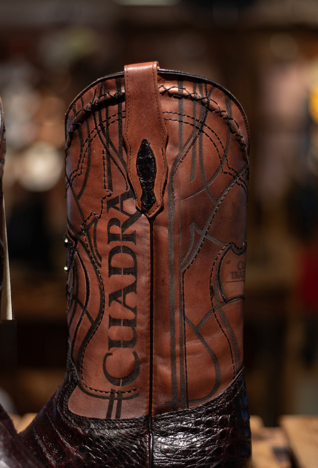 Cuadra - Caiman Belly Black Cherry Square Toe 3Z1OFY