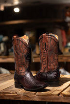 Cuadra - Caiman Belly Black Cherry Square Toe 3Z1OFY