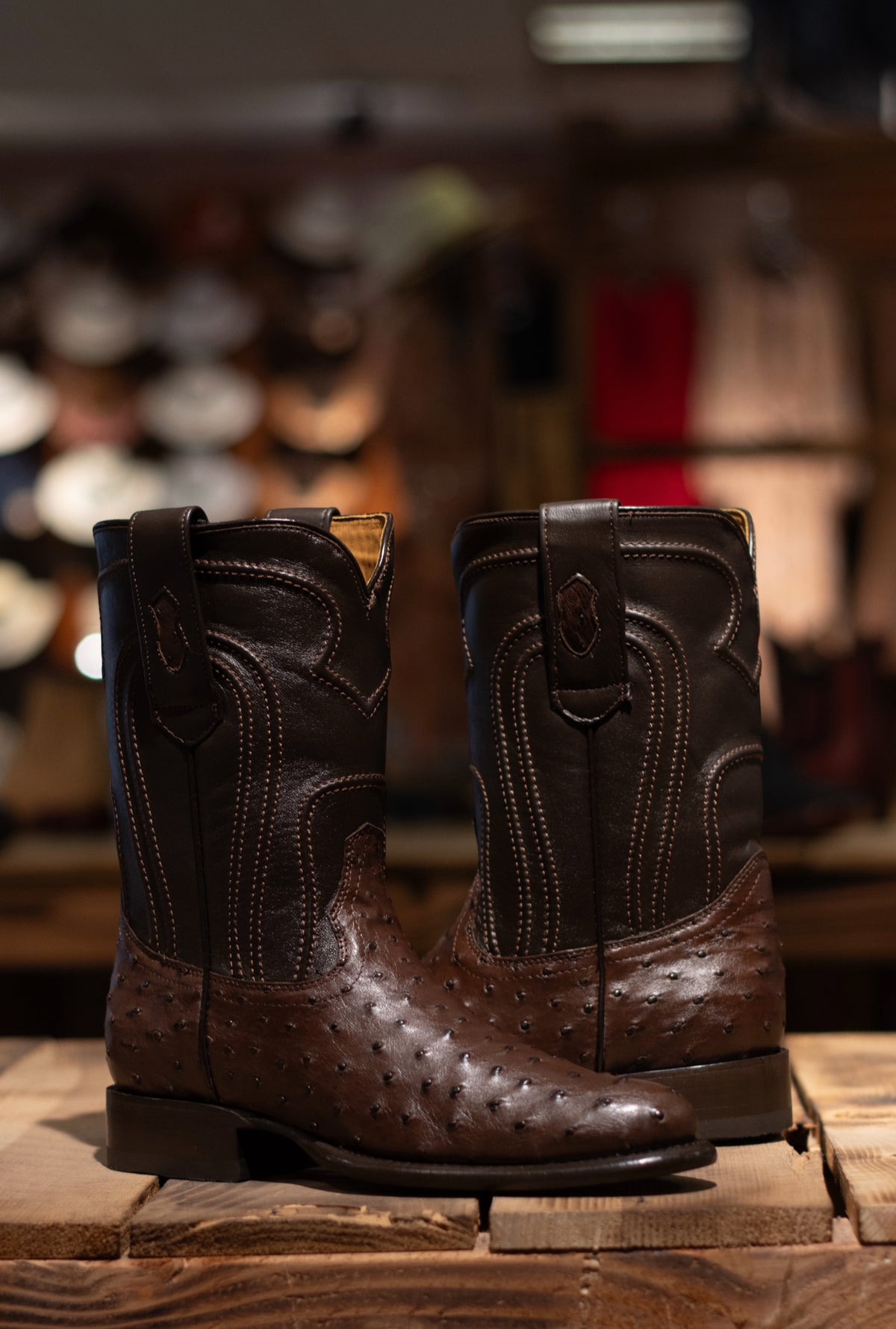 Avestruz Roper Toe “Faded Brown”