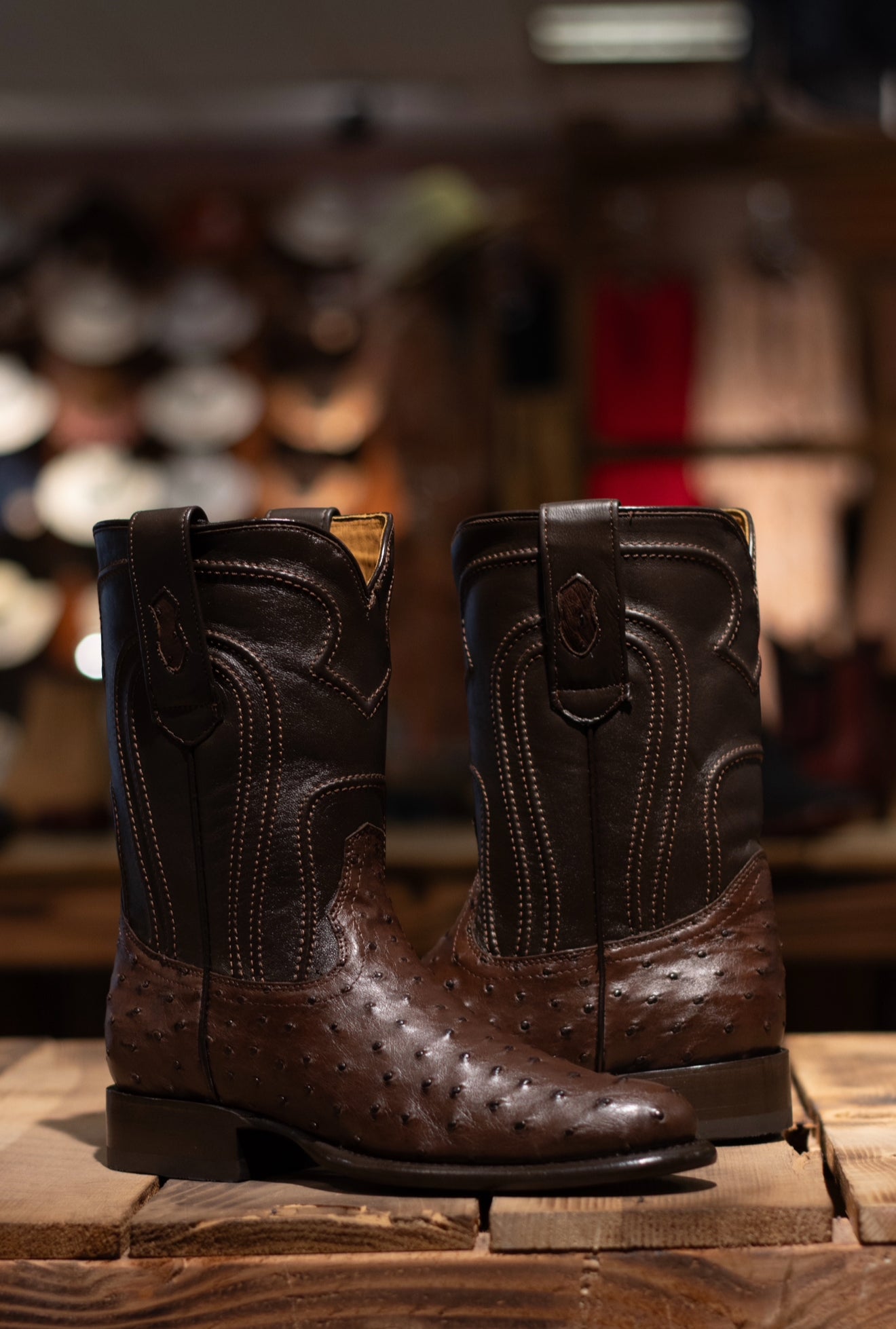 Avestruz Roper Toe “Faded Brown”