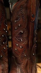 Athiri Ladies Italia Cognac Snip Toe Boots