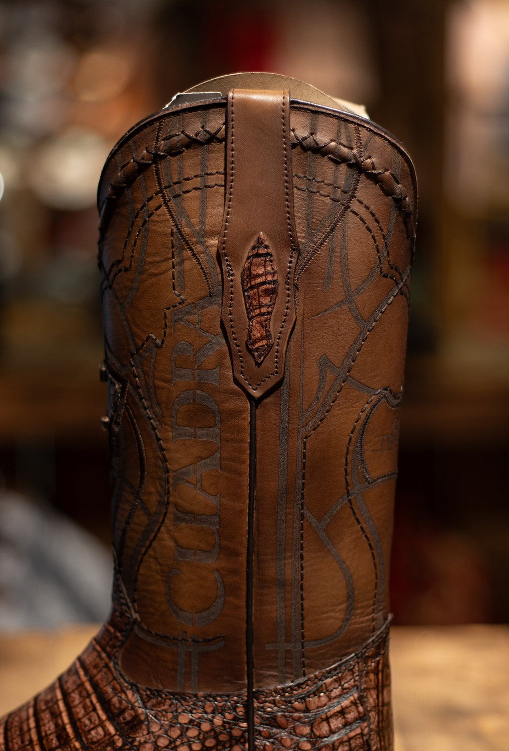 Cuadra - Caiman Belly Lumber Hueso Square Toe 1E1OFY