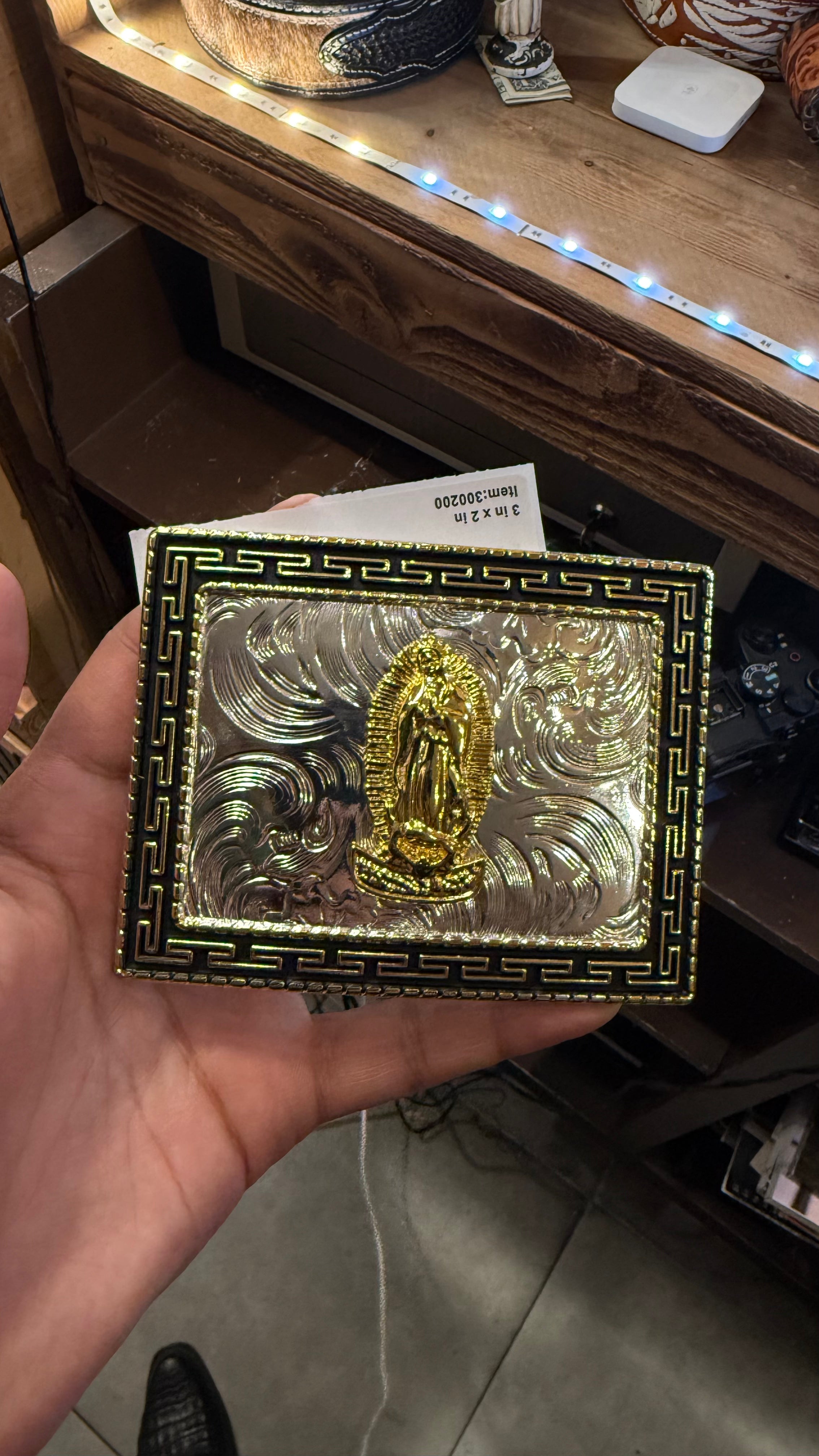 Virgin Mary Square Roman Western Buckle