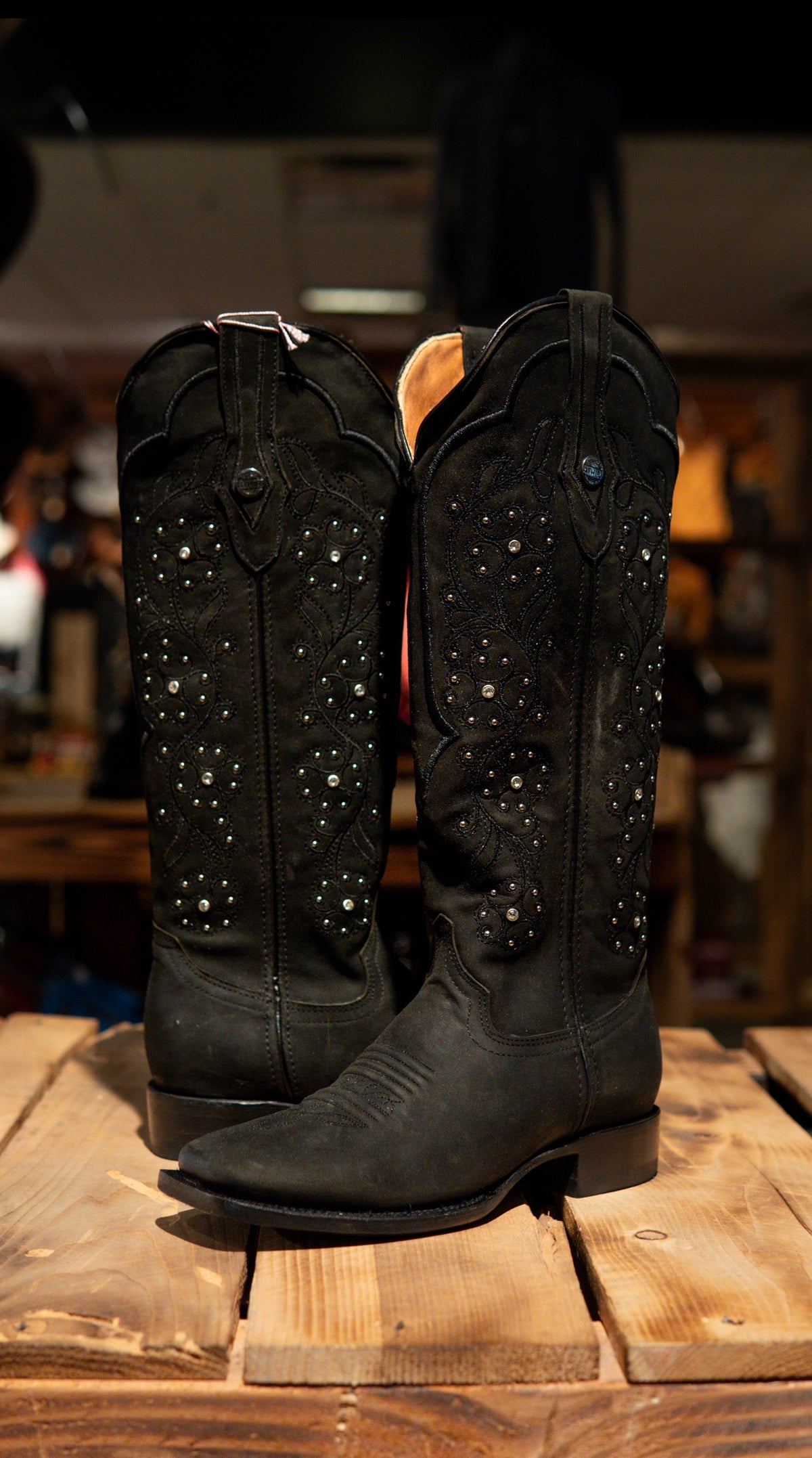 Athiri Ladies Tokio Black Square Toe Boots