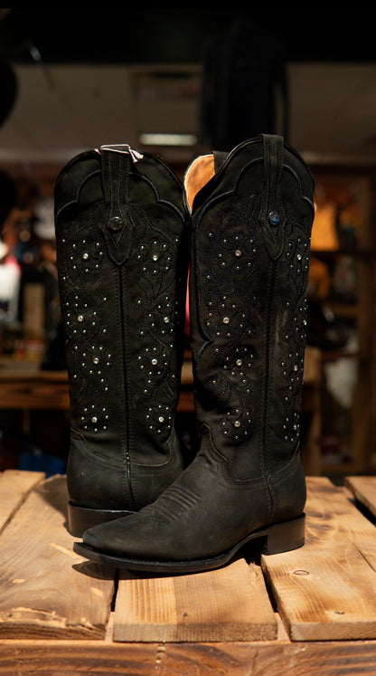 Athiri Ladies Tokio Black Square Toe Boots
