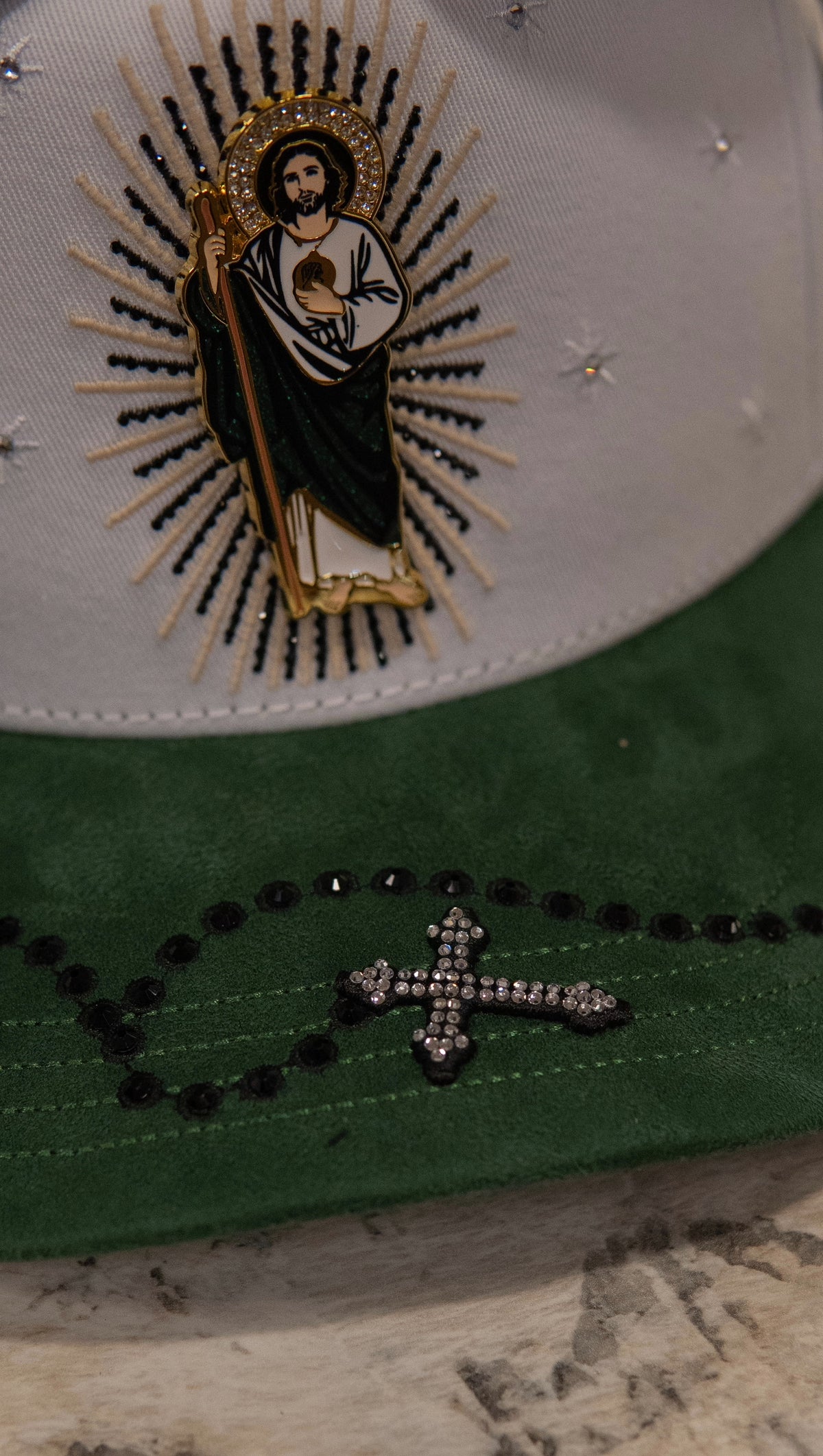 Bigg Boss Snapback Cap San Judas White Chrystal