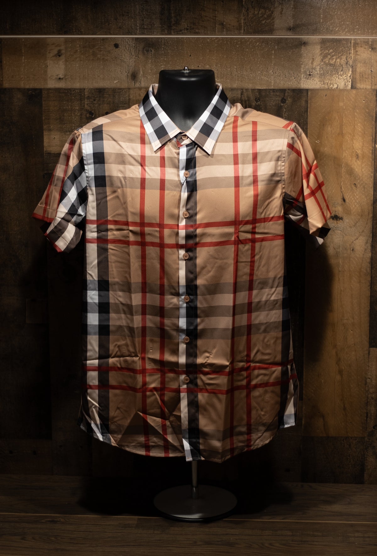 Men’s Modero Short Sleeve Button Up “Dark Khaki”