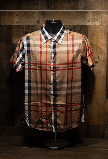 Men’s Modero Short Sleeve Button Up “Dark Khaki”