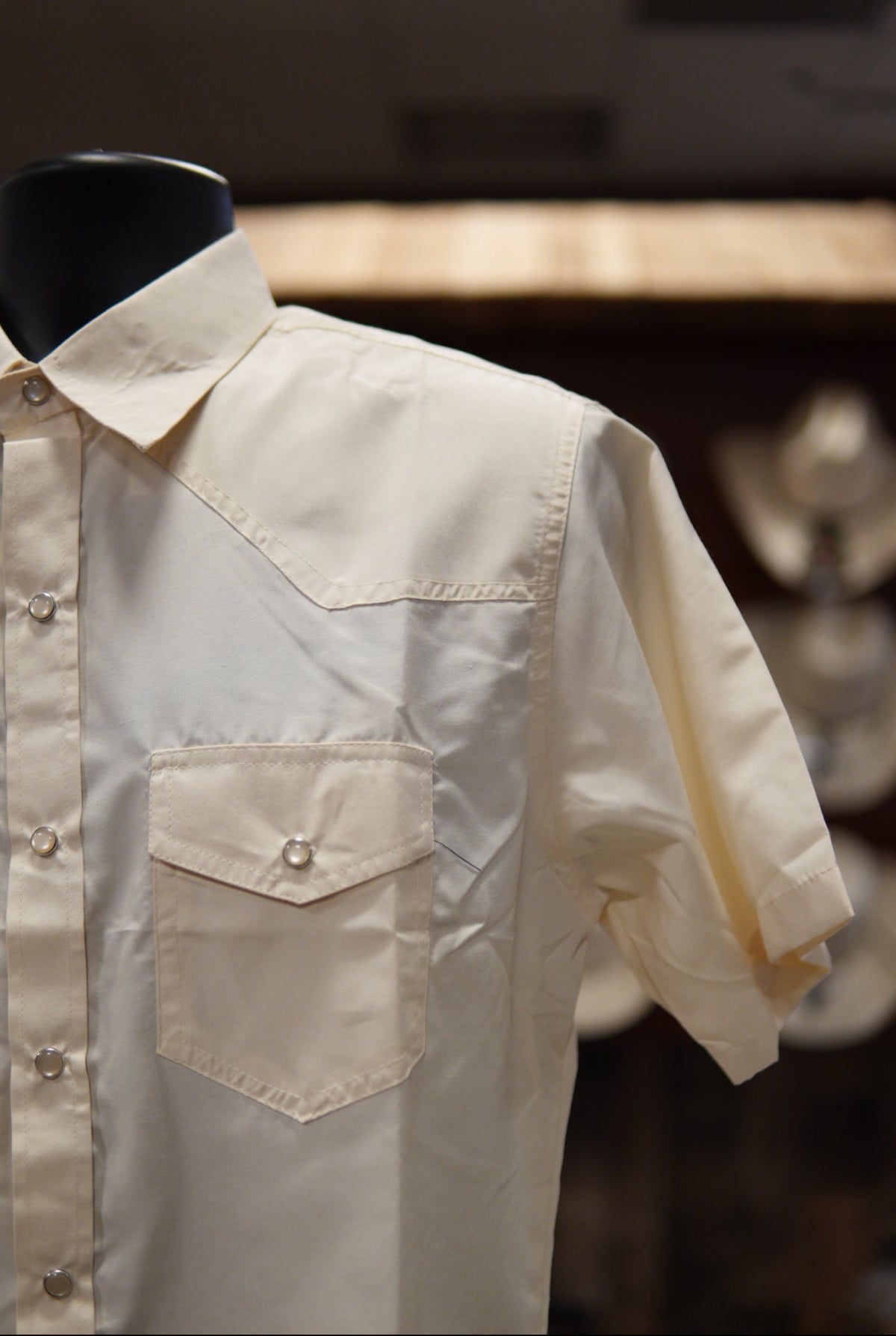 Men’s Plain Short Sleeve Button Up - Beige