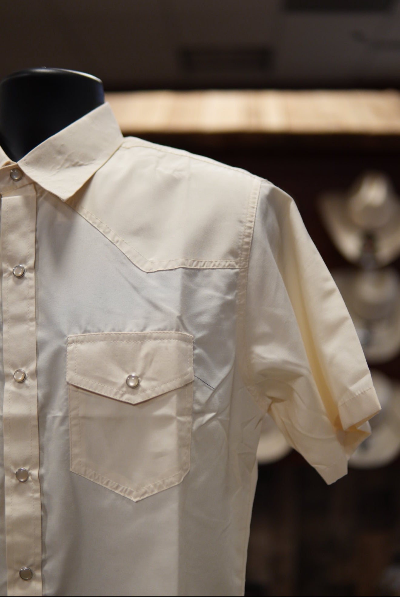 Men’s Plain Short Sleeve Button Up - Beige