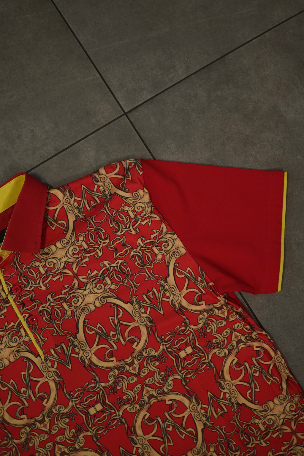 Men’s Polo Button Up - Roman Fire