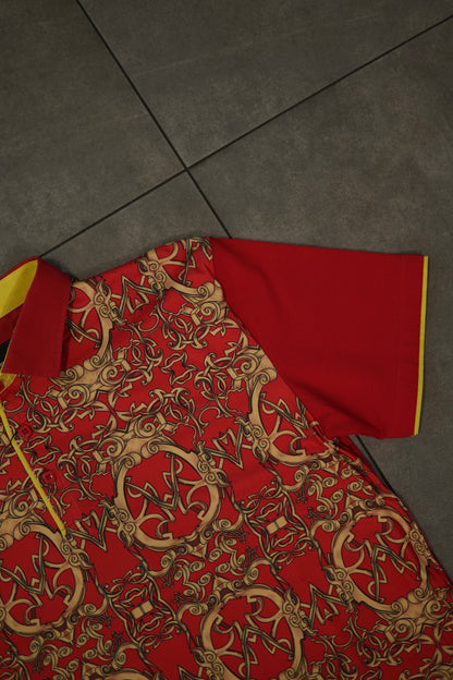 Men’s Polo Button Up - Roman Fire