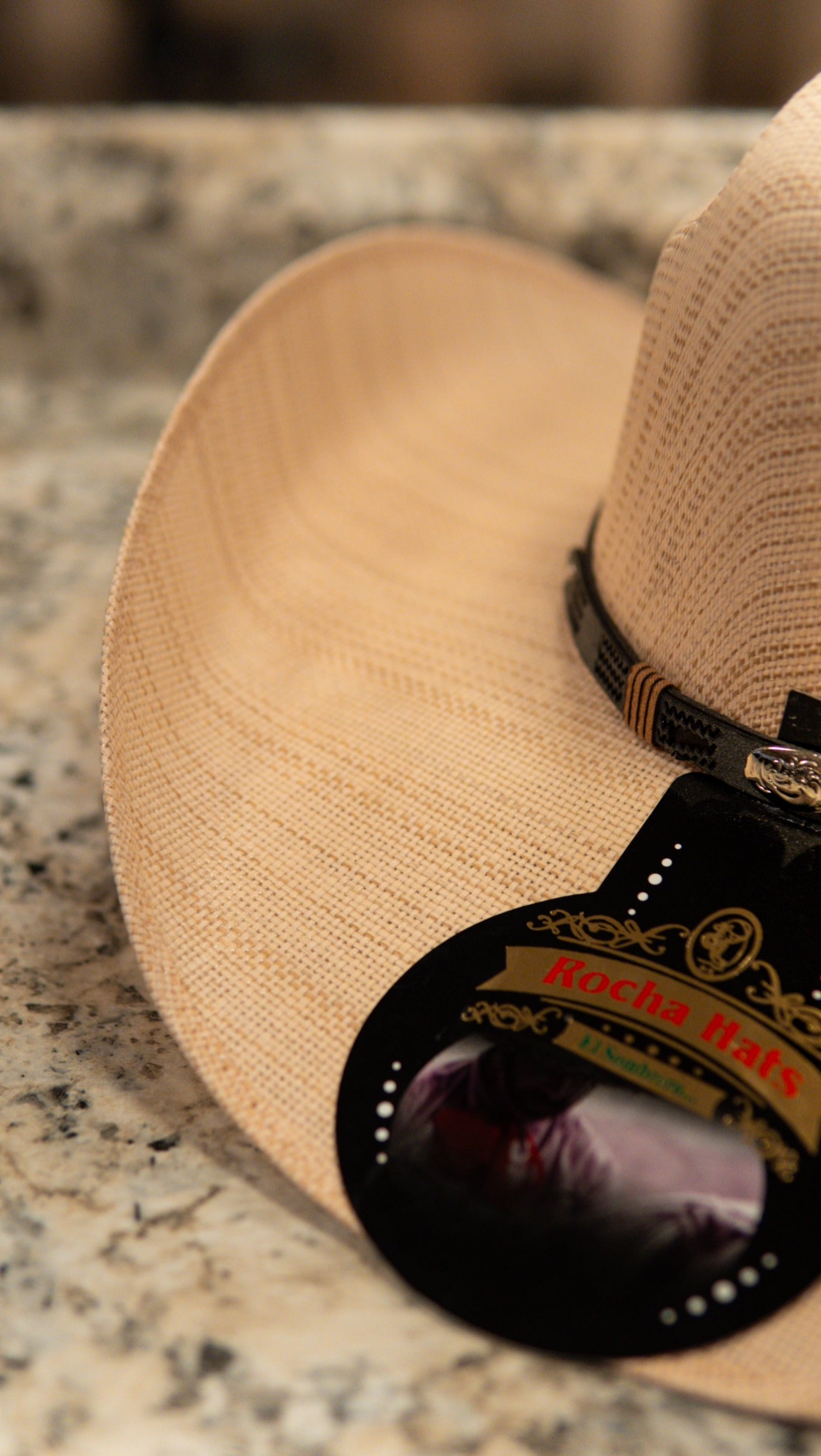 Rocha Hat Sombrero Straw 15X Roper Striped