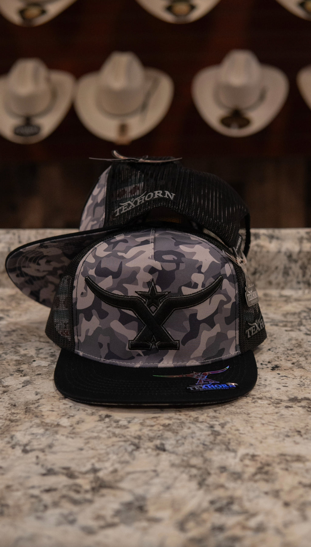 Tex Horn Cap - Grey Camo