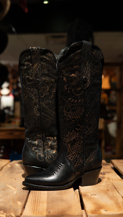 Athiri Ladies Rush Negro Snip Toe Boots