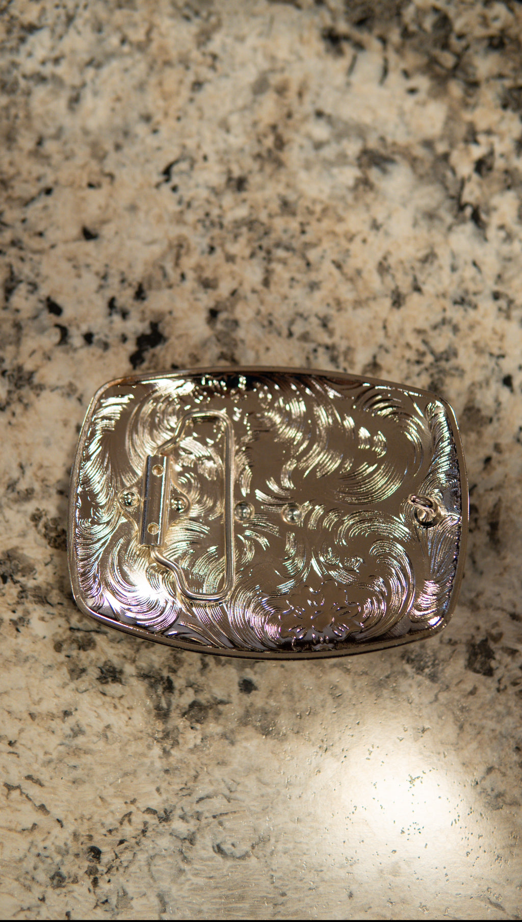 Bull Rider Tooled Blacked Square Western Buckle